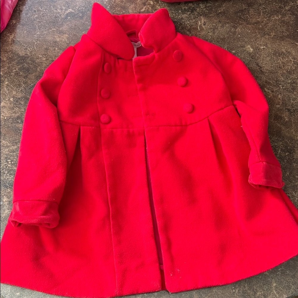 Catherine Malandrino Vibrant Red Pea Coat for Kids